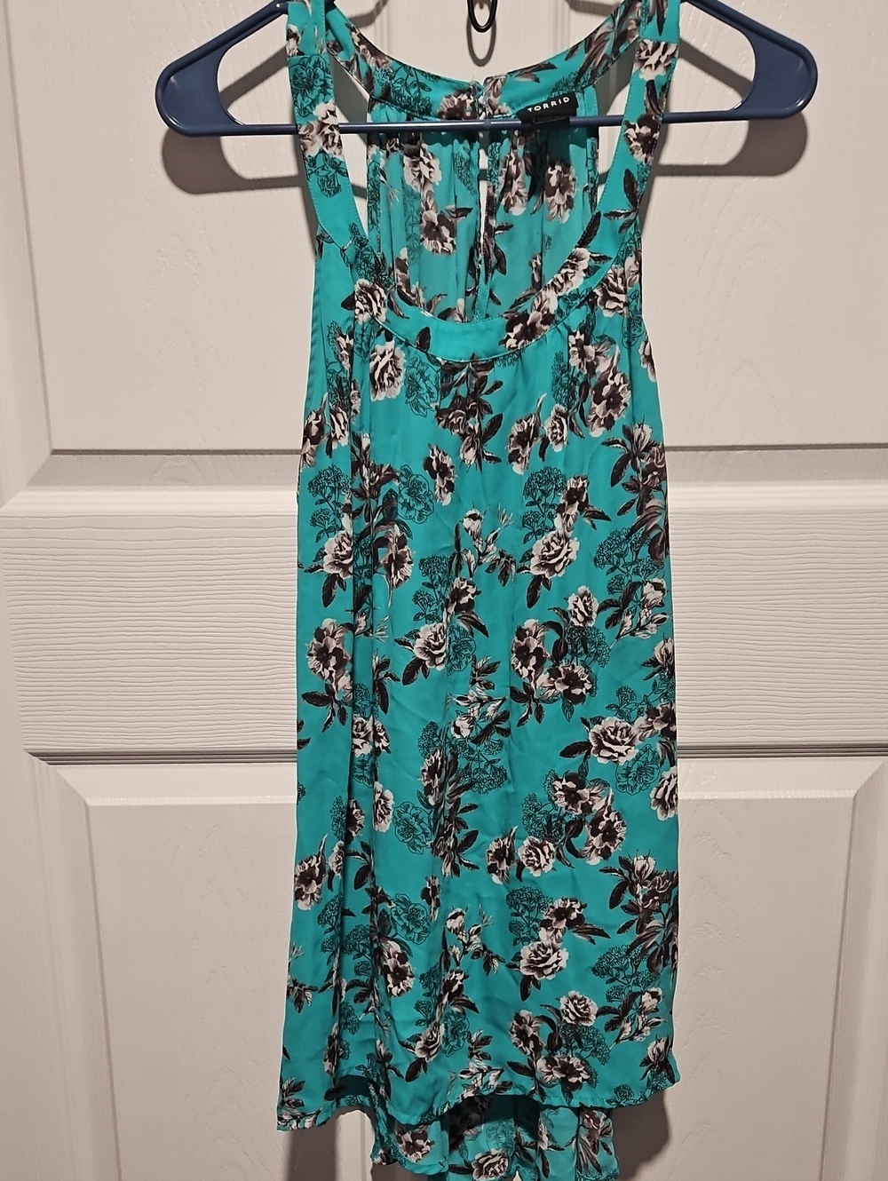 torrid Teal Floral Scoop-Back Dress
